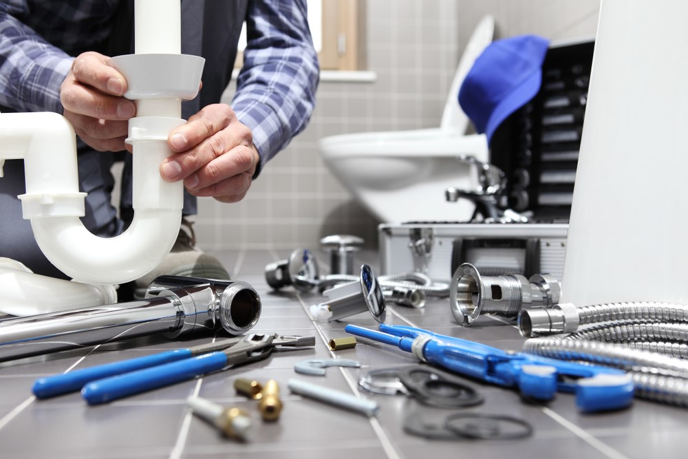 Tools being used by a plumber